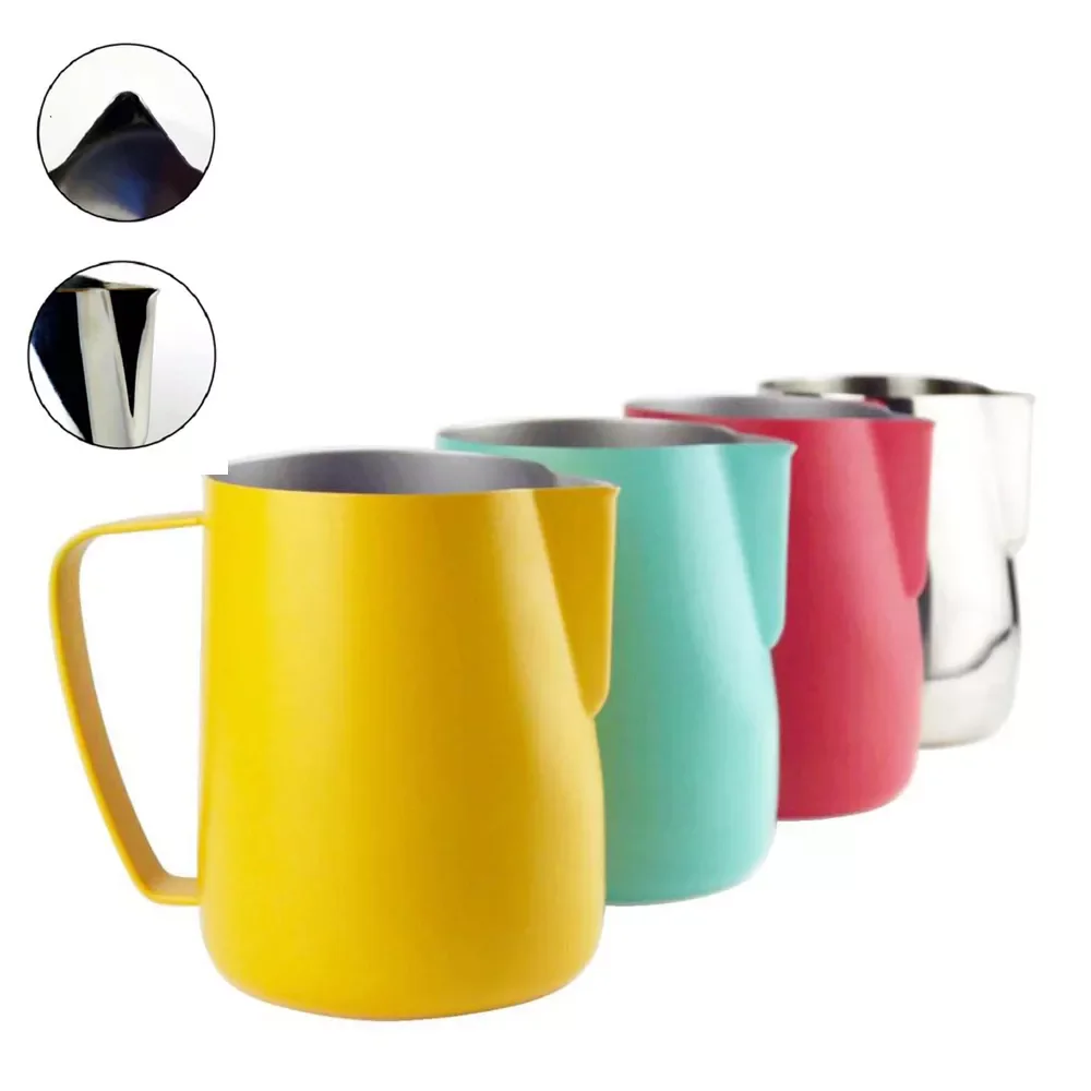 

2023NEW Milk Jug Stainless Steel Frothing Pitcher Pull Flower Cup Coffee Milk Frother Latte Art Milk Foam Tool Coffeware
