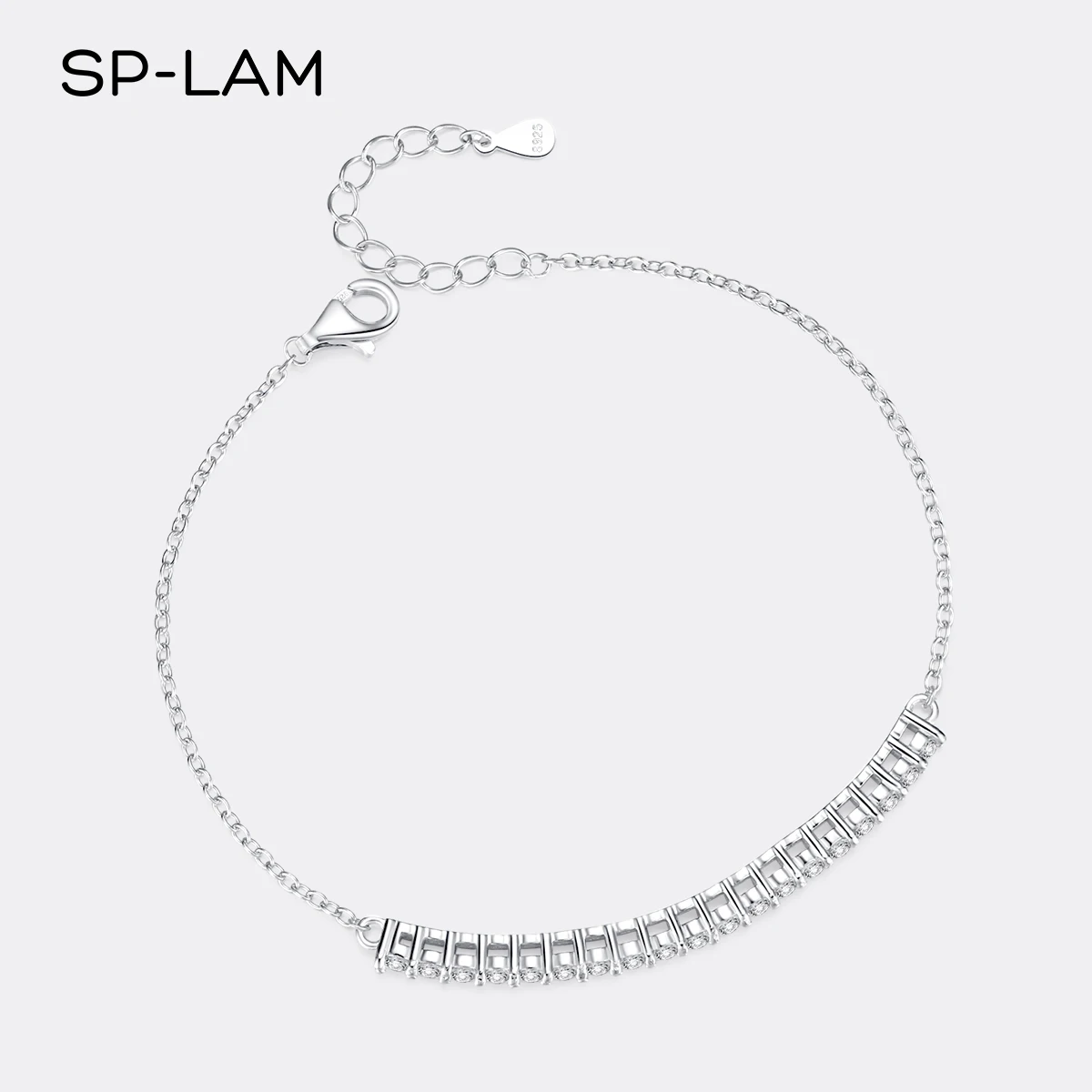 1.14 Каратный Роскошный Браслет с Моиссанитом S925 Серебро Женский Тонкий Круглый Вырез Лабораторный Алмаз Звено Высококачественные Украшения.