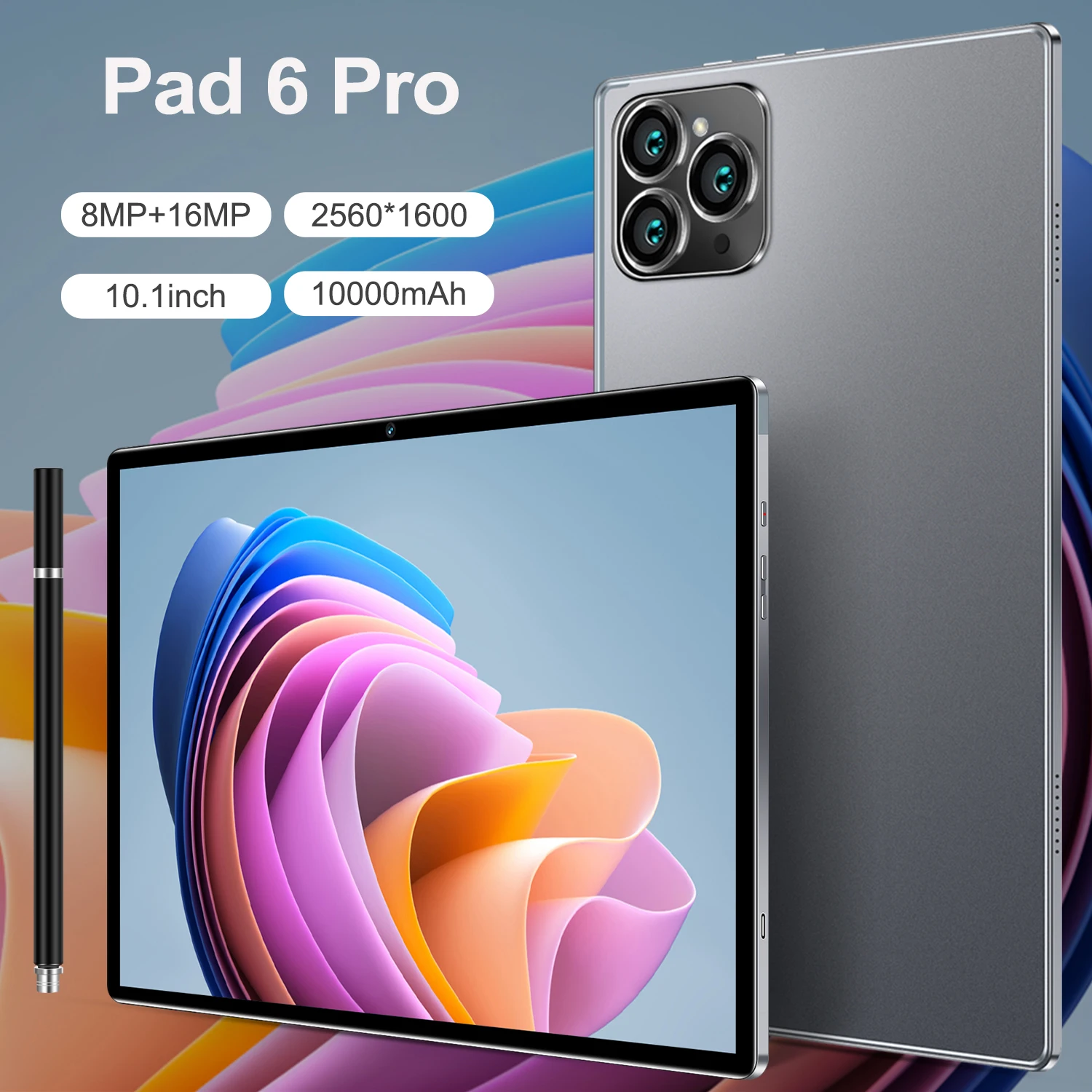 

2023 New Tablet Pad 6 Pro Android 10.1 Inch HD 16G+512GB Global Tablette 5G Dual SIM Card or WIFI Google Play Tablets For Laptop