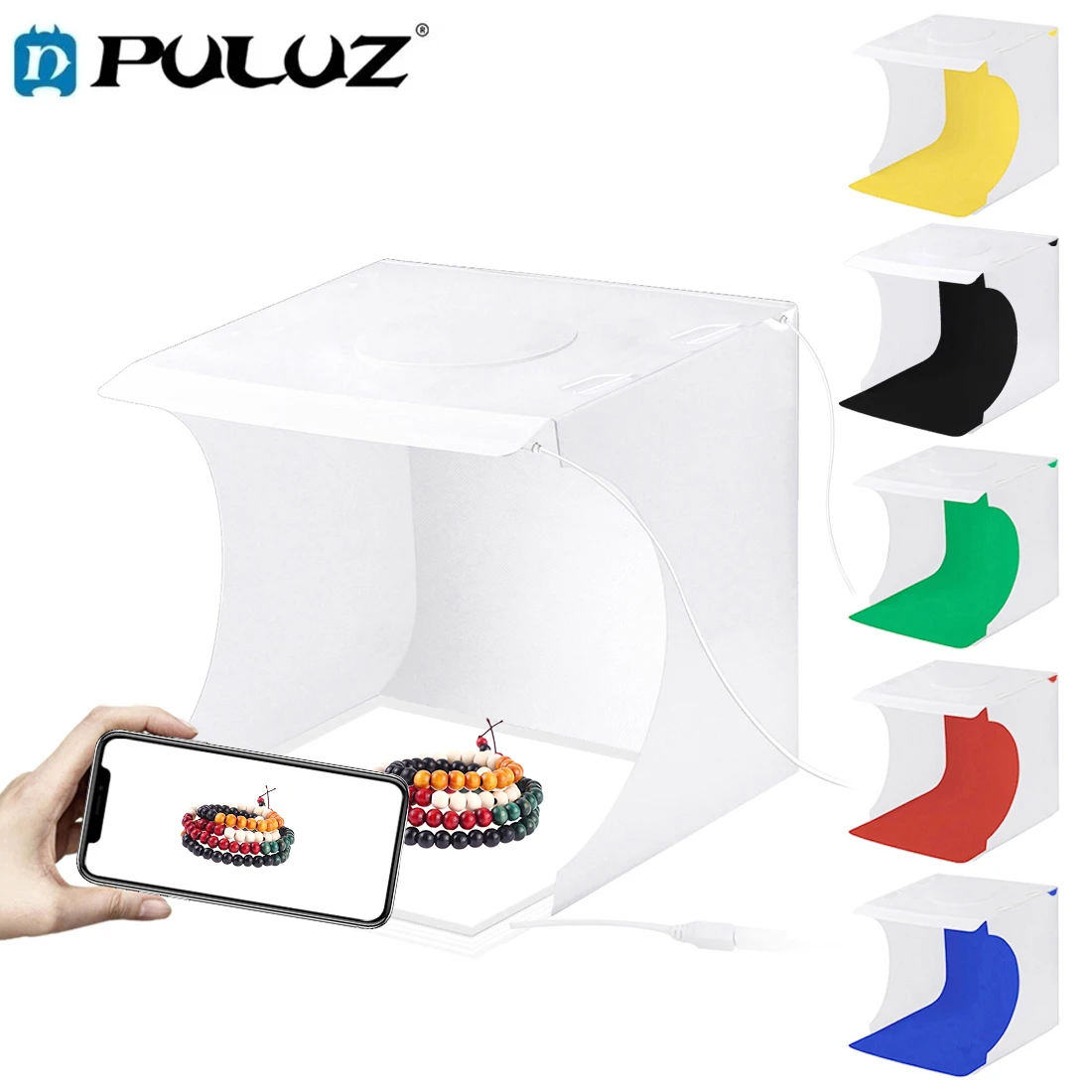 PULUZ Mini 22.5 светодиодный, фотография, задняя панель лампы, панель, 2 светодиодных панели, 20 см лайтбокс, фотостудия, съемка, палатка