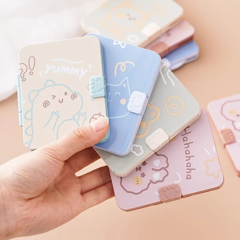 Милая мультяшная маленькая расческа с зеркалом портативная Мини карманная для