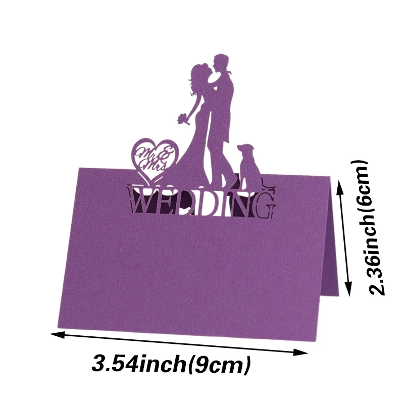 50/100 большие серьги-капли и жениха лазерная резка настольный Имя Место карты