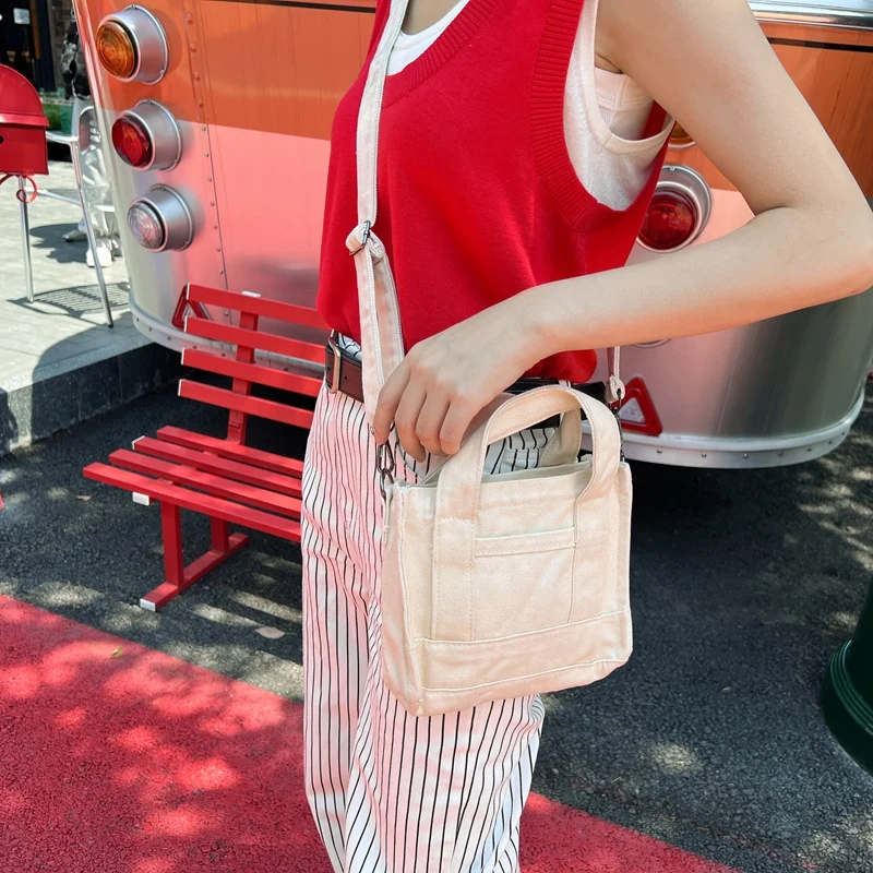 Canvas Tote Bags For Women Trend Luxury Designer Handbags Casual Shoulder Bag Eco Bag Korean Messenger Bag Y2K Satchel Purse Sac