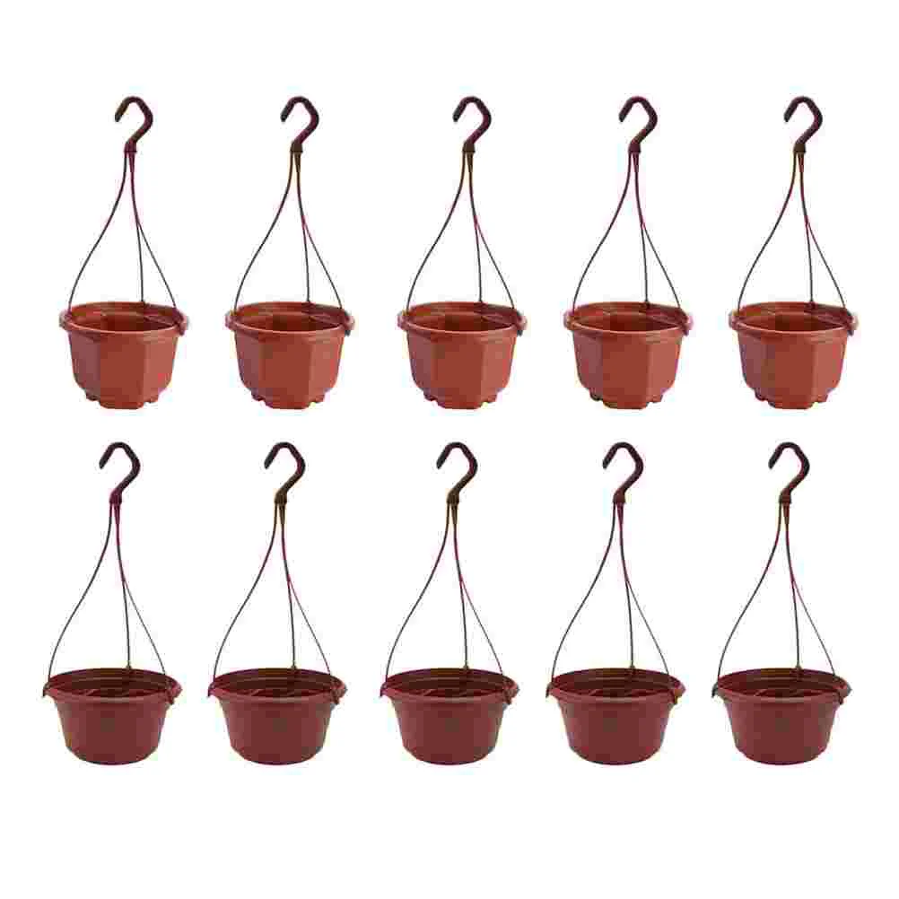 

10 Pcs Container Pot Plants Indoor Hanging Pots Plastic Flower Outdoors Planter