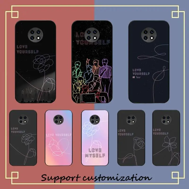 

Love yourself Flower Kpop Phone Case For Xiaomi Redmi Note 8A 7 5 Note 8pro 8T 9Pro TPU Coque for note 6pro