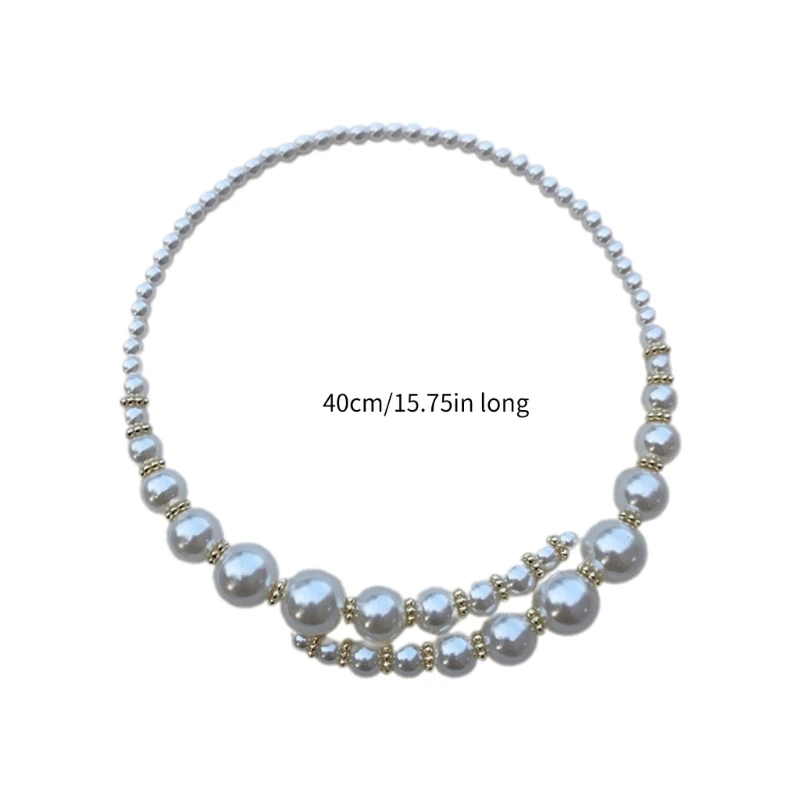 Регулируемый воротник ожерелье с искусственным жемчугом шейная цепочка для