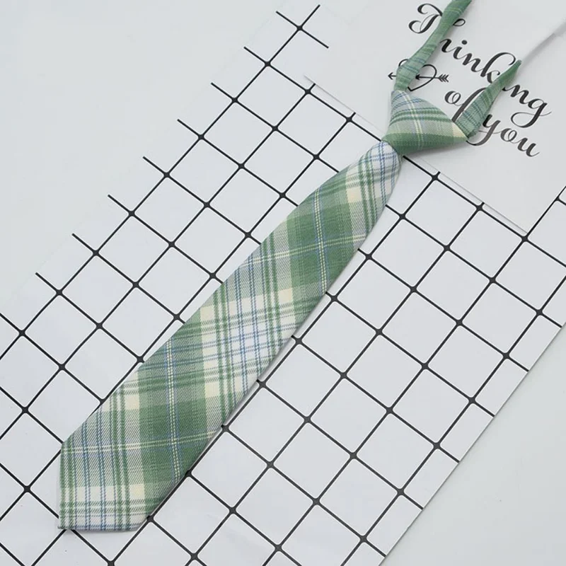 Галстук для рубашки женский галстук в студенческом стиле клетчатая форма JK