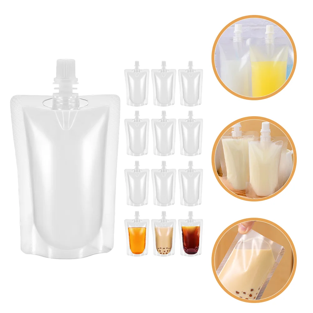 

100 Pcs Juice Pouches Adults Self-supporting Nozzle Bag Portable Liquid Soy Milk Bags Travel