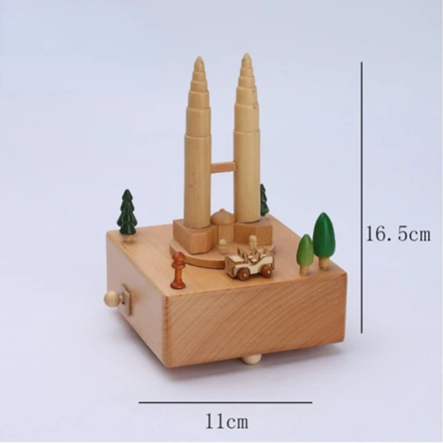 Wooden Music Box - Home Creative Solid Wood Carousel 5
