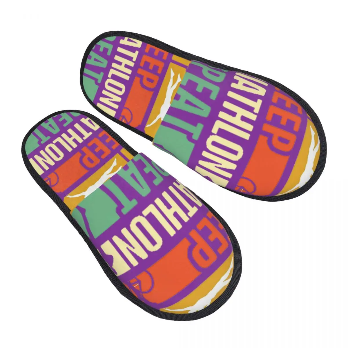 

Женские меховые тапочки для триатлона Eat Sleep с 3D принтом