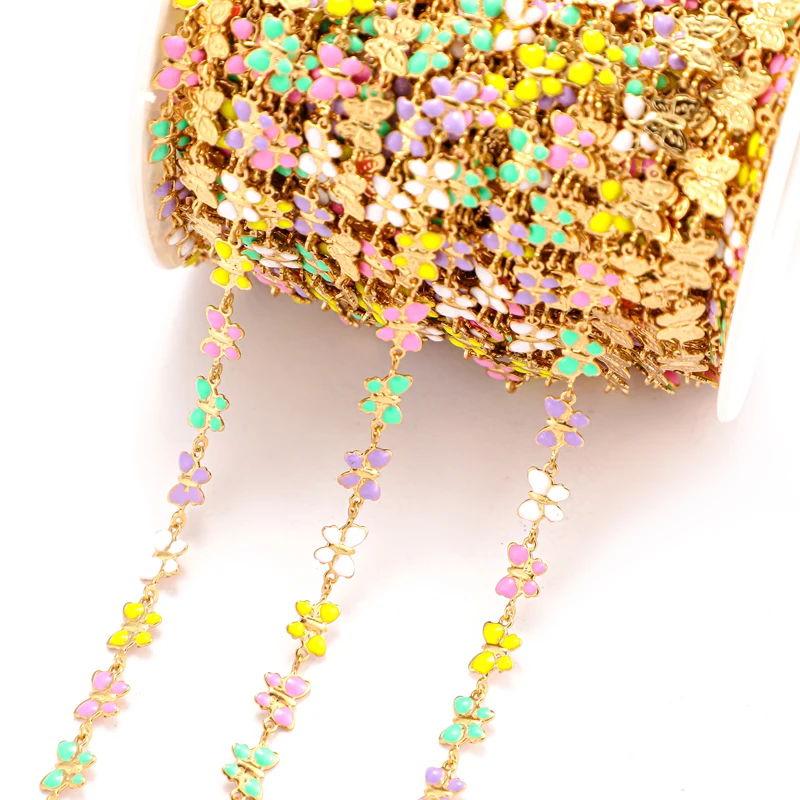 Эмалированная медная и железная цепочка в виде бабочки 1 м/полоска для