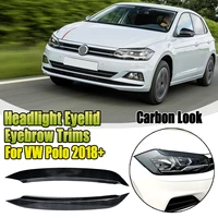 pair car headlights eyelids eyebrow abs trim stickers cover for vw for polo mk5 2011 2012 2013 2014 2018 accessorie car styling