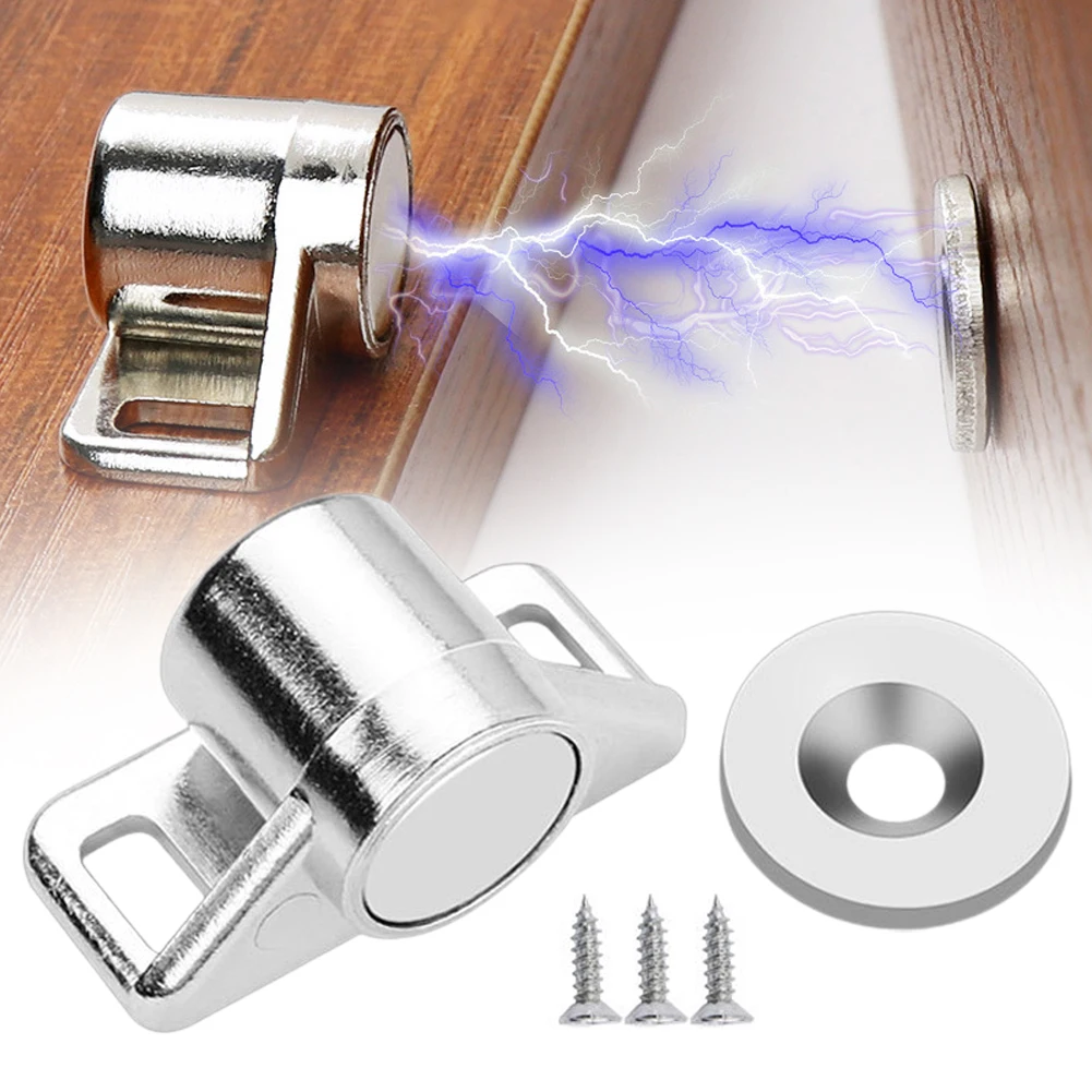 

1set Magnetic Cabinet Door Catches With Screws Furniture Door Stopper Zinc-Alloy Catch Latch Ultra For Door/Cabinet/Cupboard