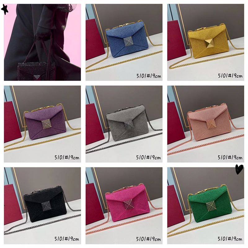Crystal Chain Bag Women's Evening Bag Small Square Bag Bags For Women Fashion One Shoulder Crossbody Bag Women's Handheld Purse