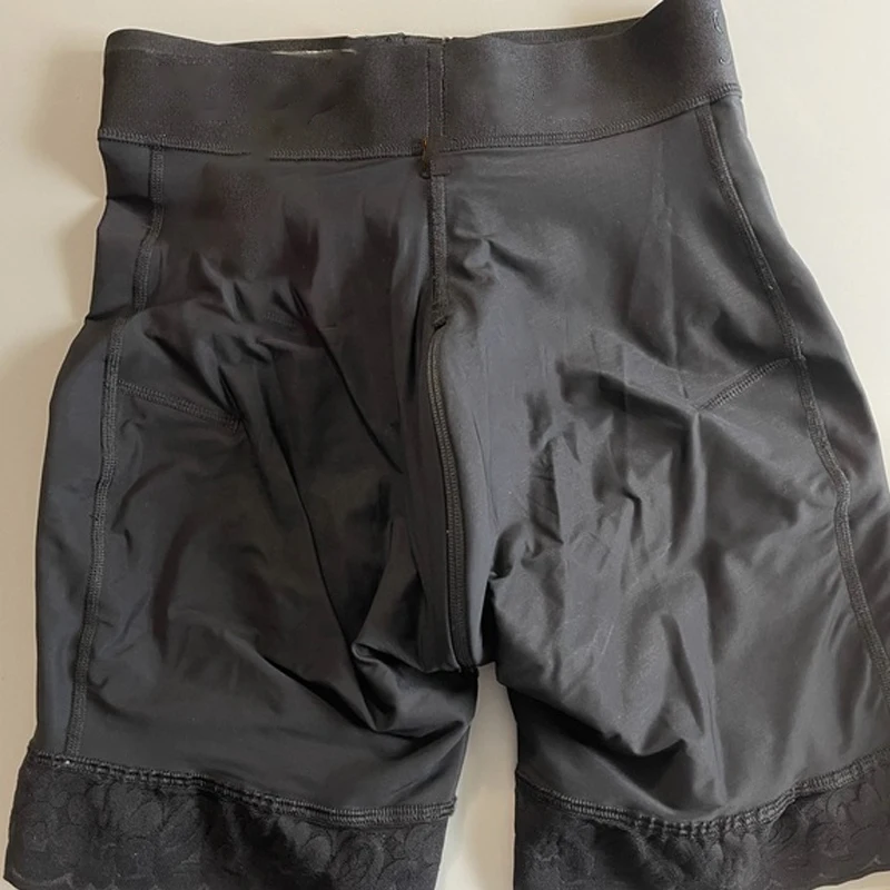 Double Compression Butt Lifter Zipper Shorts High Waisted Butt Pads Seamless Hip Enhancer