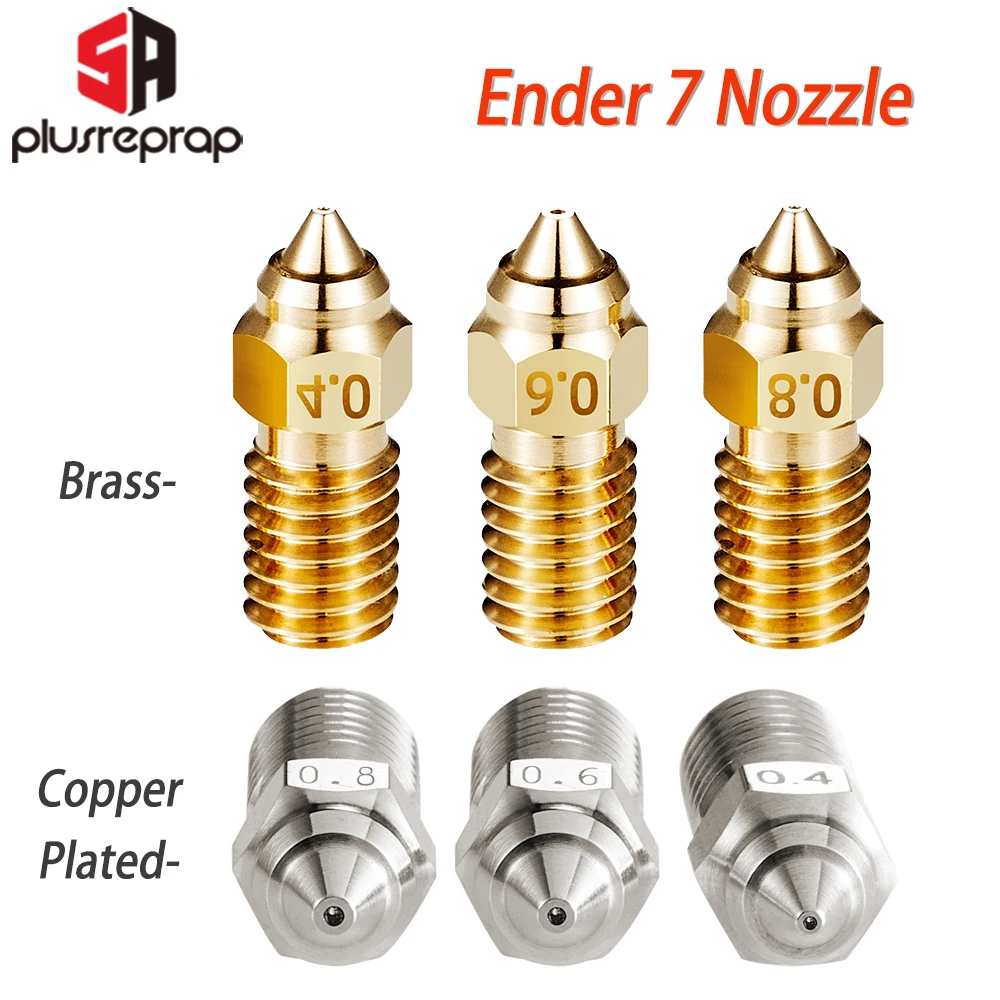 

Ender 7 Spider Hotend Brass Nozzle 0.4mm 0.6mm Plated Copper Nozzles for Creality High-speed Ender-3 V3 SE, Ender 5 S1 Printer