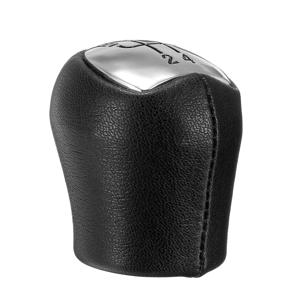 5-скоростная хромированная кожаная ручка переключения передач автомобиля рычаг