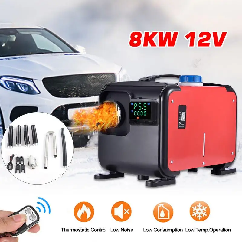 Купи Diesel Air Heater 4-hole 8KW 12V with Silencer Remote Control for Car RV SUV Trailer Truck Various Diesel Vehicles за 6,374 рублей в магазине AliExpress