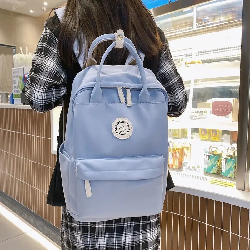 

New Women Backpack Original Design Double Shoulder Bag Solid Color Student Schoolbag Teenage Girls Large Capacity book bagpack