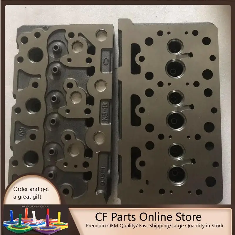 

Free Shipping Complete Cylinder Head For Kubota K5B D1302 Engine With Full Set Valves Model 2 Big Water Window