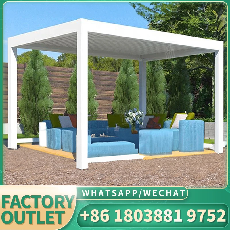 Уличная беседка из алюминия защита от дождя 5x3 6x4 4x4 4x3 3x3 м электрическая для крыши