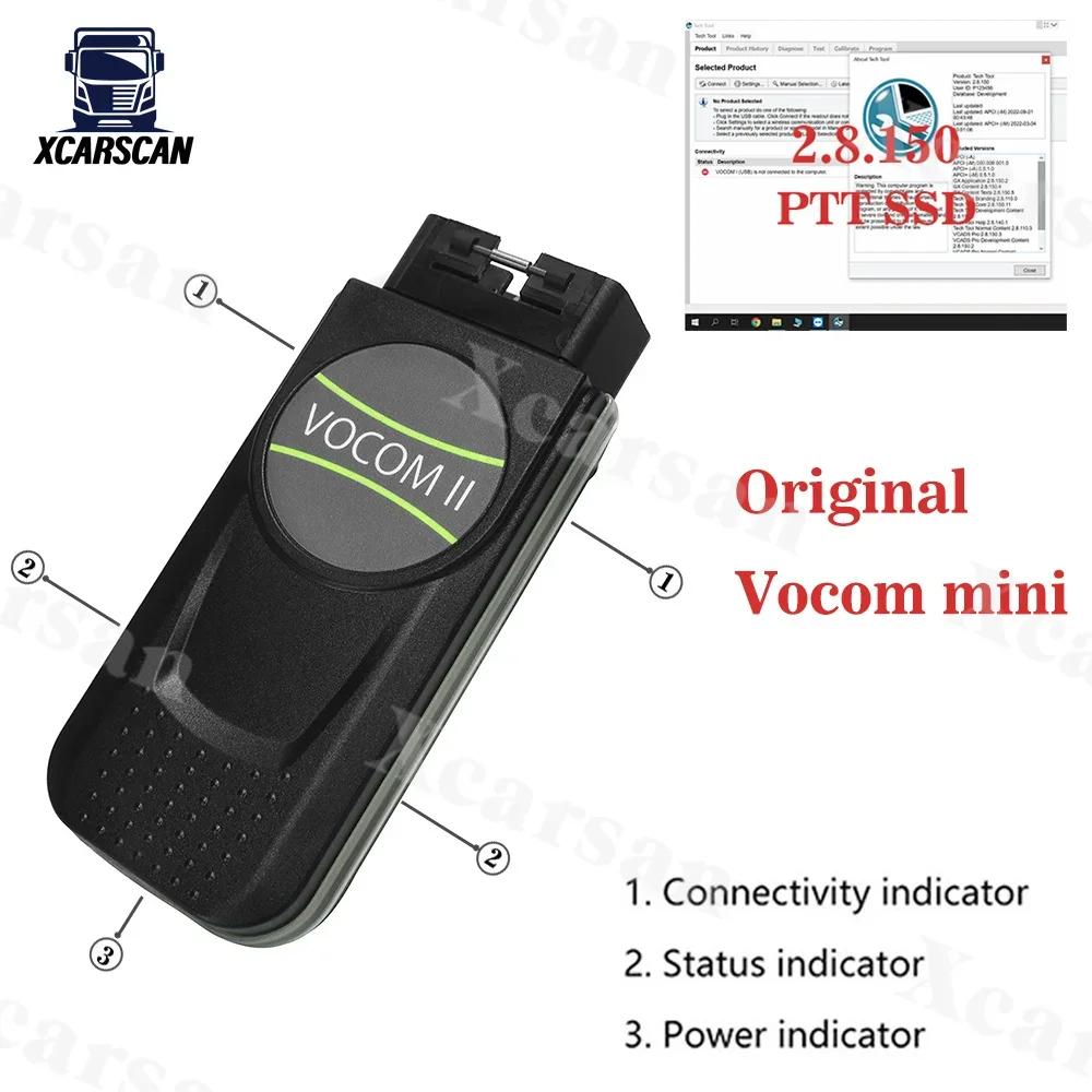 Инструмент для диагностики грузовика автобуса строительного экскаватора VOCOM II