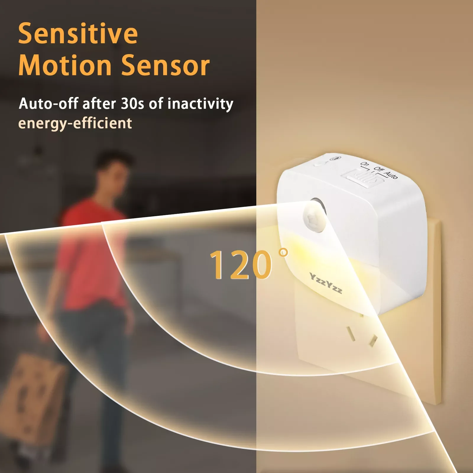 

US European Plug LED Night Light PIR Motion Sensor Light Smart Lamp 110V 220V AAA Battery For Bedroom Bathroom Corridor Closet