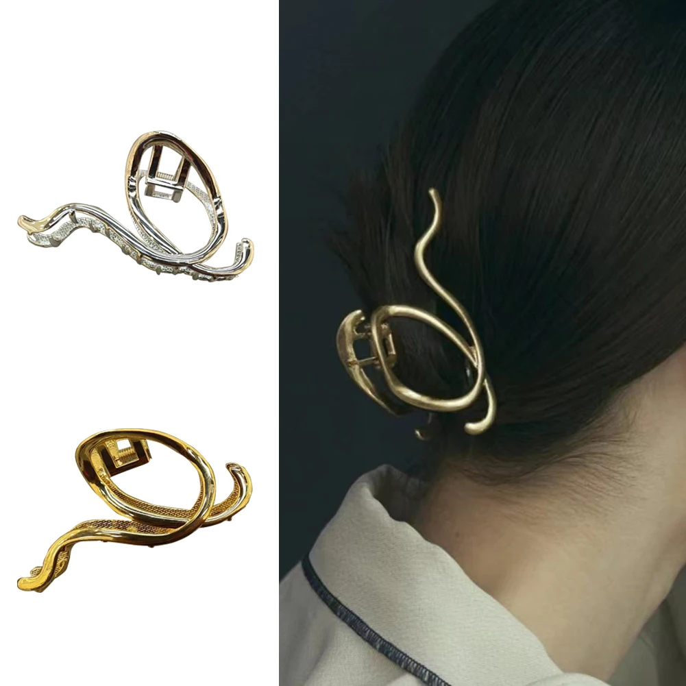 

Korean Women Geometric Hair Claw Girls Clamps Fashion Metal Bath Crab Snake Line Hair Clips Headband Hairpin Hair Accessories