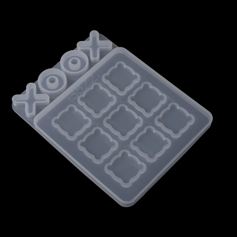 

T84B Small Tic Tac Toe Molds for Resin Casting Small O X Board Game Silicone Mold DIY Craft Classic Board Family Games Molds