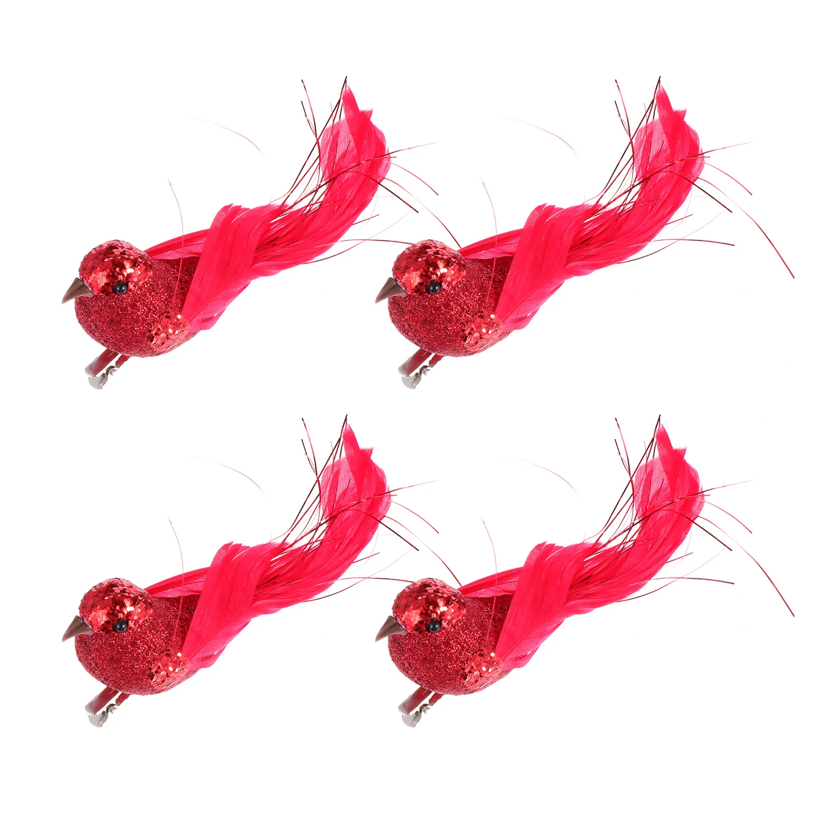 

Christmas Birds Bird Ornaments Cardinal Tree Artificial Clipdecor Redcardinals Feathered Simulationdecorations Crafts Glitter