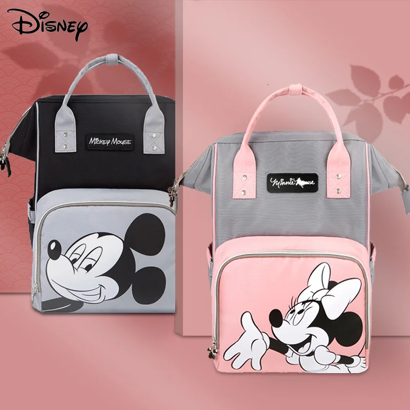 

Сумка для подгузников «Микки Мауса» Disney, рюкзак для детских колясок, дорожная сумка для мам для ухода за ребенком, влажная сумка
