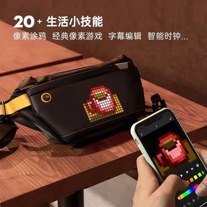 Простая нагрудная сумка Divoom Point Audio и Video, сумка через плечо Pixoo для мужчин, спортивная сумка, женская сумка через плечо со светодиодом