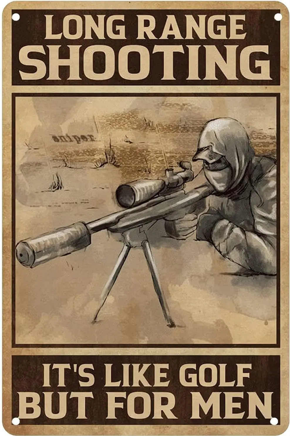 Оловянная вывеска дальнего действия для стрельбы как гольф забавная новинка
