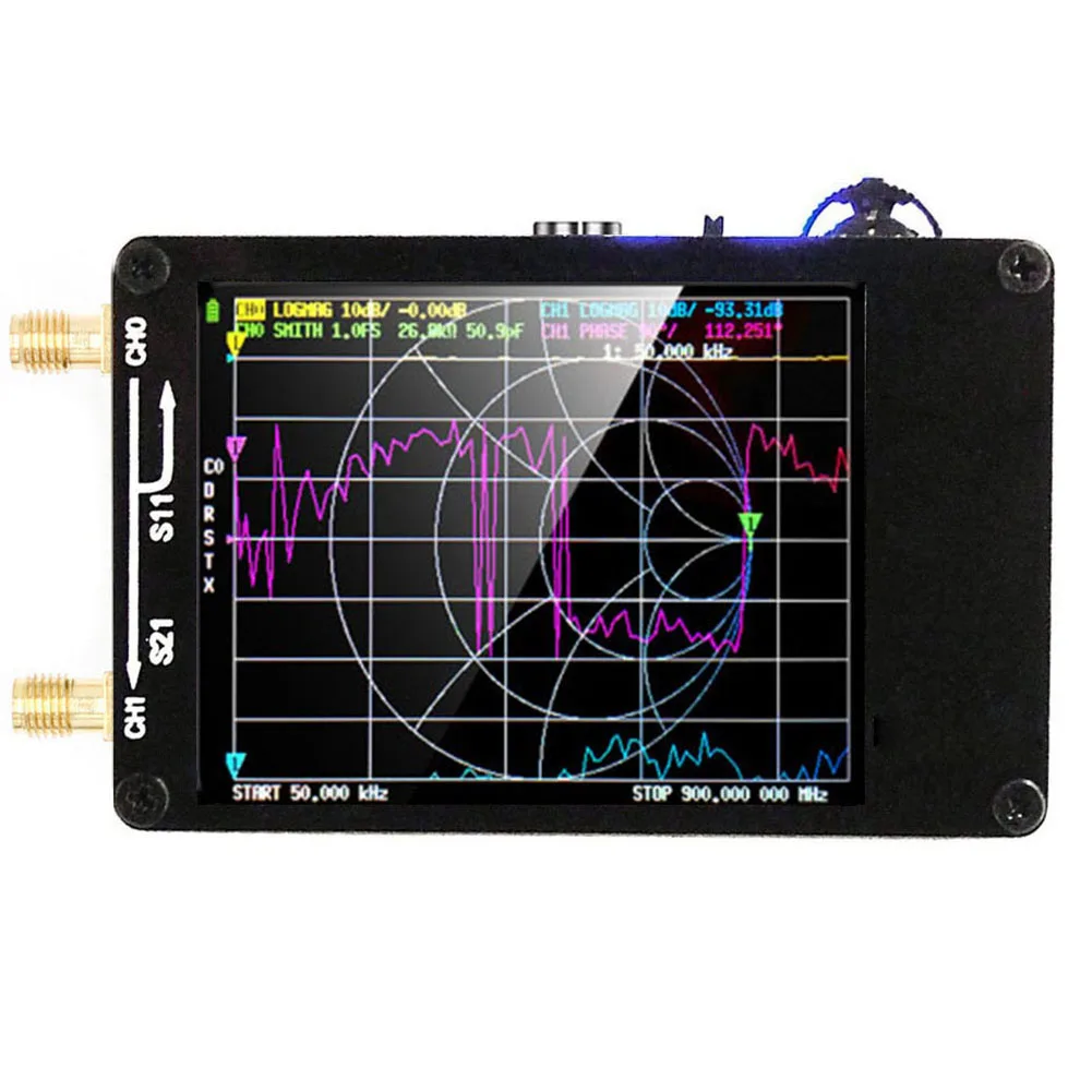 

Upgraded Vector Network Antenna Analyzer MF HF VHF UHF with Shell SD Card Slot Antenna Analyzer Tester