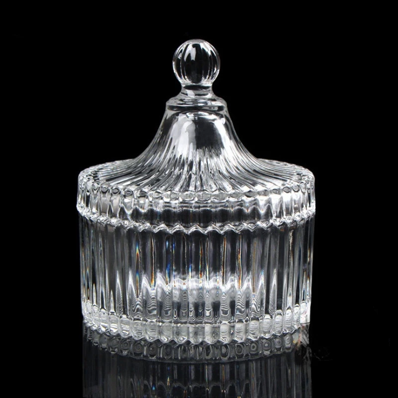 

Home Basic Food Storage Organization Set-Crystal Diamond Faceted Jar With Crystal Lid Suitable Candy Dish Decorative Candy Jar