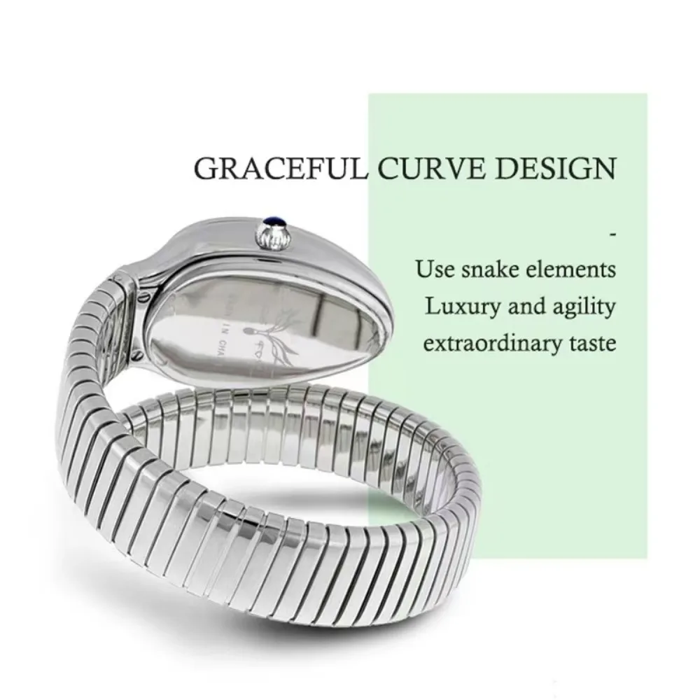 Уникальная разница цветов красивые наручные часы дизайн-браслет в форме змеи