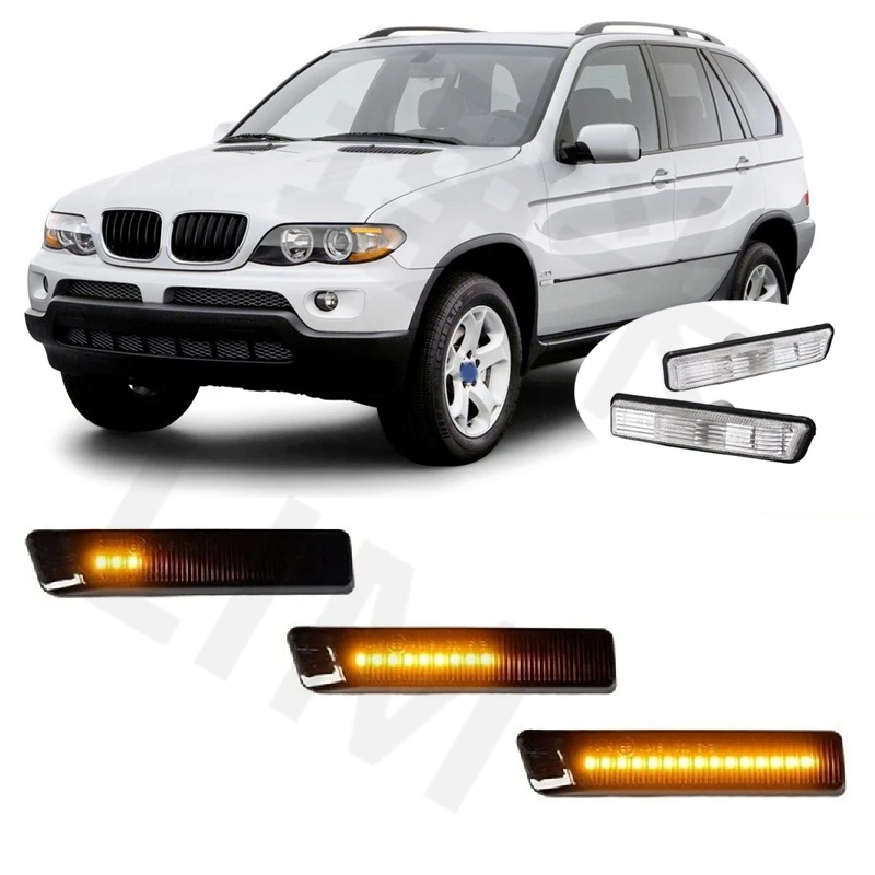 Fit for BMW X5 E53 2000 2001 2002 2003 2004 2005 2006 Sequential Indicator Dynamic LED Side Marker Turn Light Signal Lamp