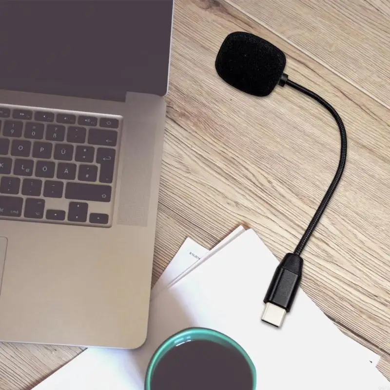 Фото Компьютерный микрофон USB C для телефона/планшета типа C/ПК, микрофон для записи видео с гибкой шеей для записи для видеоблога №2