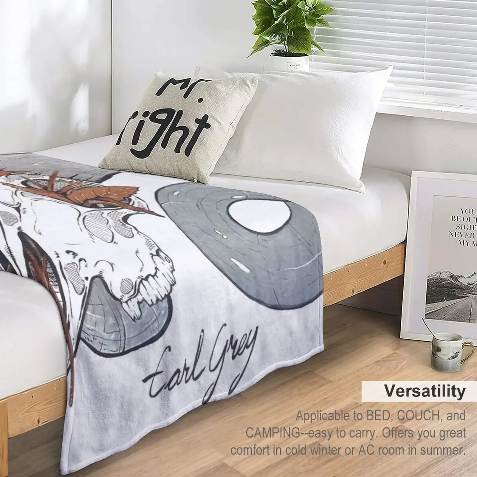 MorbidiTea - Earl Grey с черепом Ram Плед на диван Декоративный Для ребенка одеяла и пледы