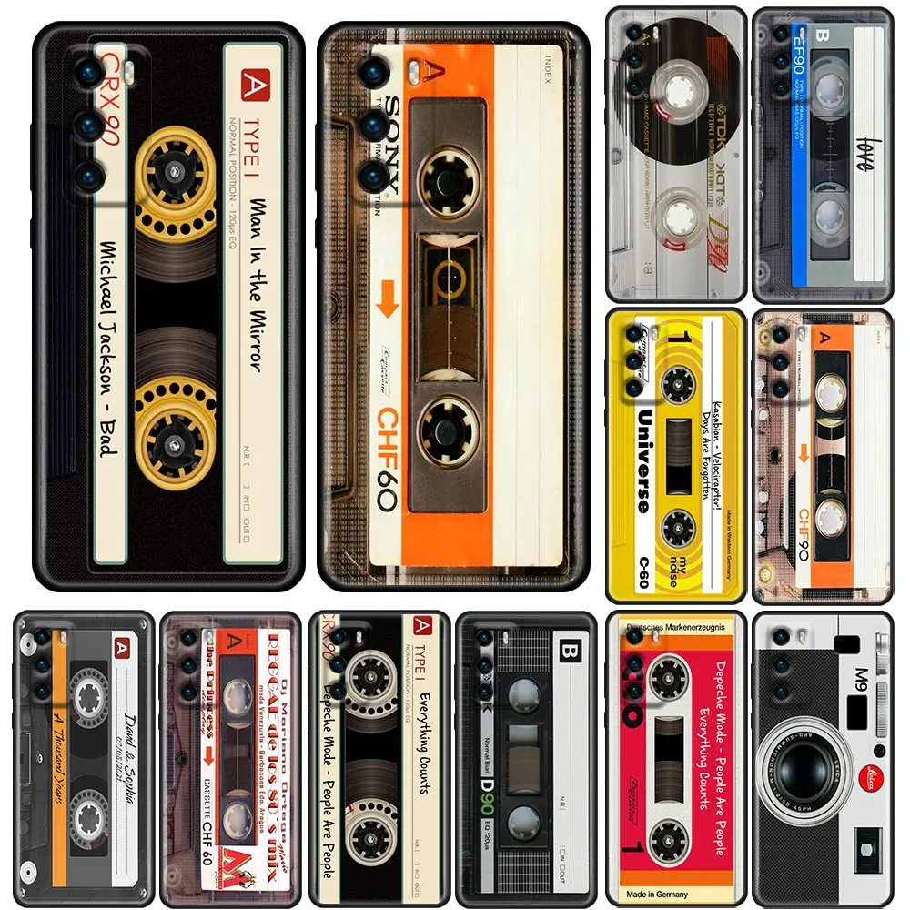 

Retro Audio Cassette Tape Vintage Silicon Fundas For Huawei P20 P30 P40 Lite Back Cover P20 P30 Pro P10 P50 P Smart Z Soft Cases