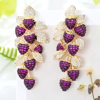 jimbora shiny cz green pendant earrings for women wedding bridal jewelry trendy noble high quality 2022 ins hot new original