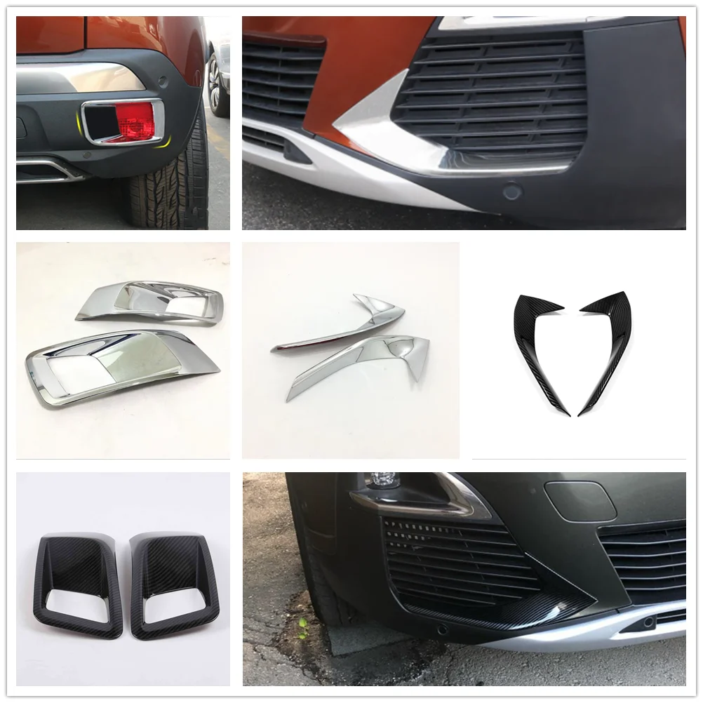 

For Peugeot 3008 3008GT 2017 - 2022 Accessories Fog Lamps Lights Decoration Frame Cover Trim Chrome / Carbon Fiber Look