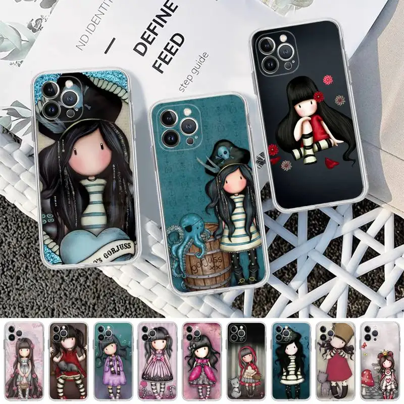 

Cute Girl Kid Art Illustration S-santoro Phone Case For iPhone 14 11 12 13 Mini Pro XS Max 6 7 8 Plus X XR SE 2020 Funda