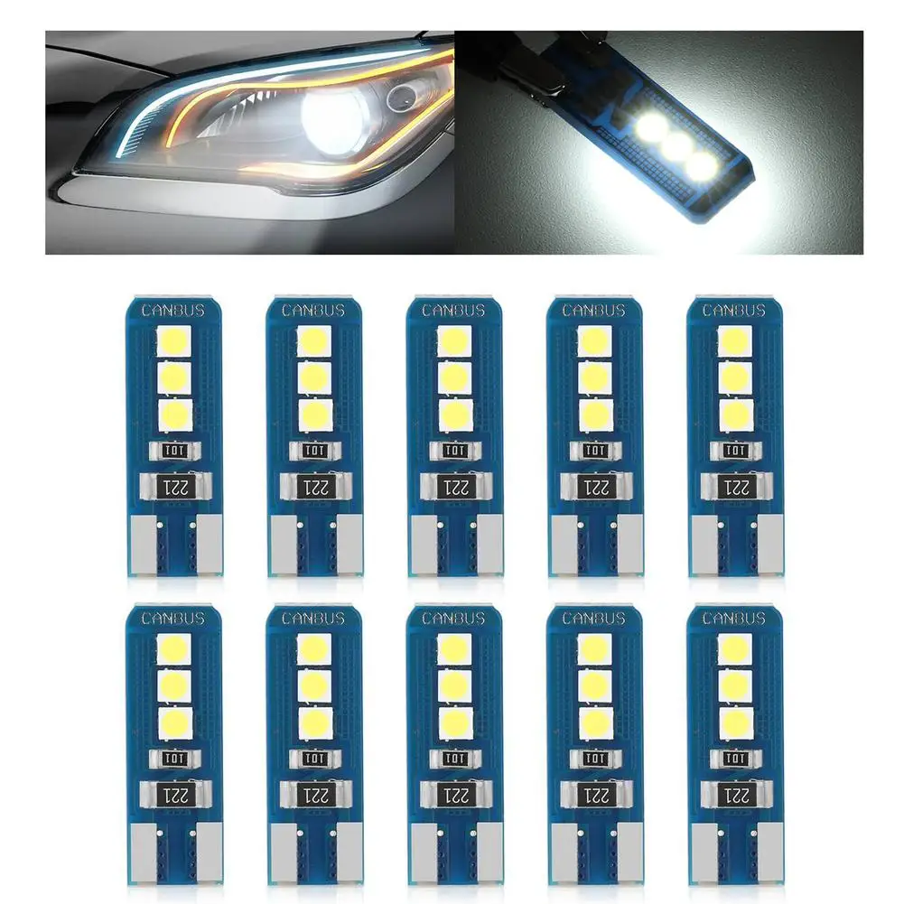 

10pcs T10 194 2825 Led Light Bulb 168 White Super Bright 12v-24v 6000k Ip68 Waterproof Lamp Bulb Replacement Parts