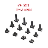 18models 4pin 66 micro tact push button switches smd 6x6x4 355 566 5789101213mm smt tactile tact switch
