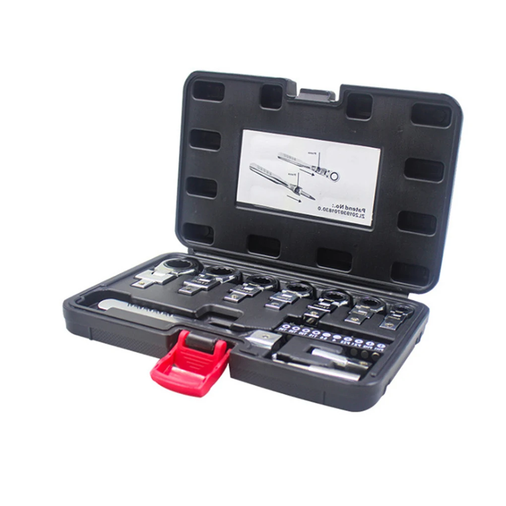 

Ratchet Wrench Set with Extension Bar Interchangeable Fastening Supplies