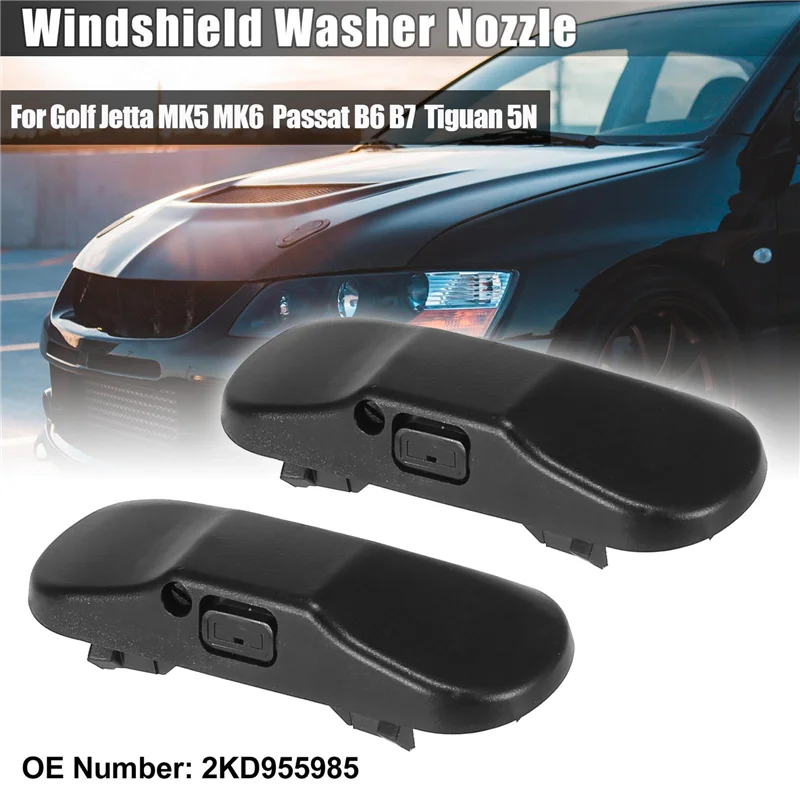 

2PCS Windshield Windscreen Washer Nozzle Spray Jet 2KD955985 for -VW Jetta Golf Mk5 Mk6 Passat B6 B7 Tiguan Touareg