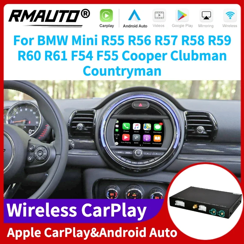

RMAUTO беспроводной Apple CarPlay Android Авто NBT CIC EVO для Mini R55 R56 R57 R58 R59 R60 R61 F54 F55 Cooper Clubman Countryman
