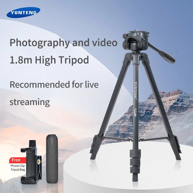 Штатив Yun Teng для зеркальной фотокамеры высота 1 8 м