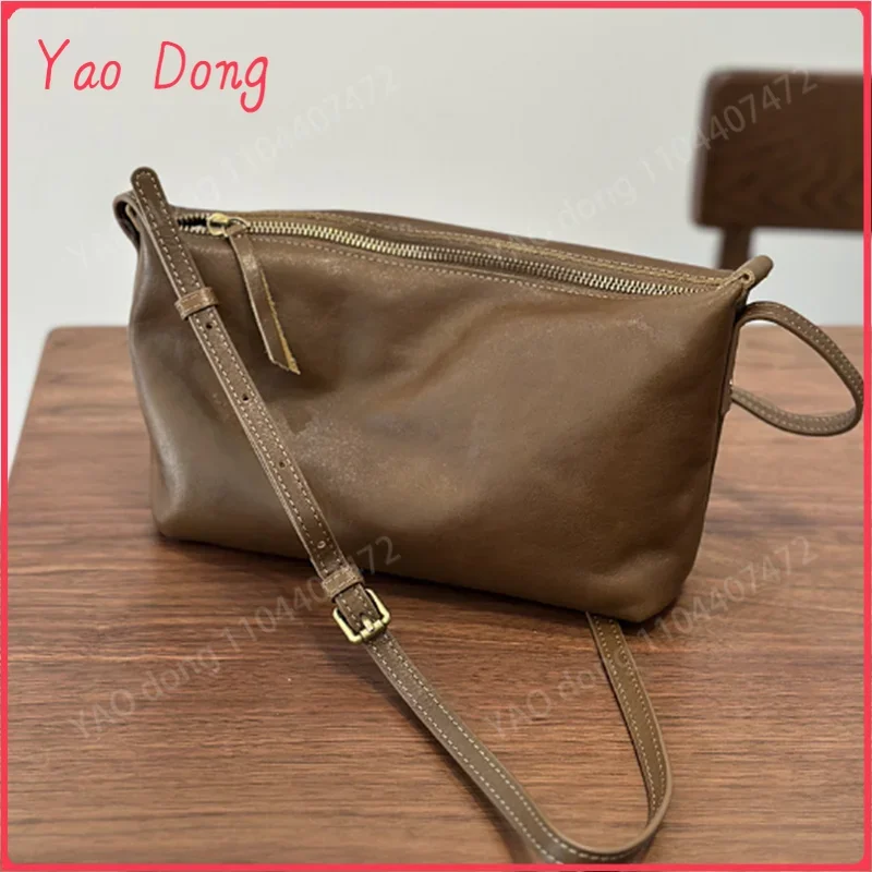 Yao Dong 2025 трендовая кожаная маленькая сумка через плечо из воловьей кожи Baotou